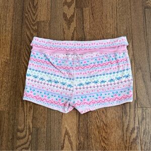 American Eagle Outfitters Pink and Blue Patterned High Waist Shorts